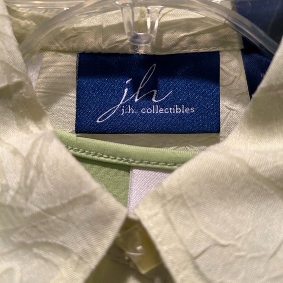 Two Summer Top- Floral Sheer Button-Up Blouse and Lime Green Tank Top. New No Ta - Picture 3 of 10